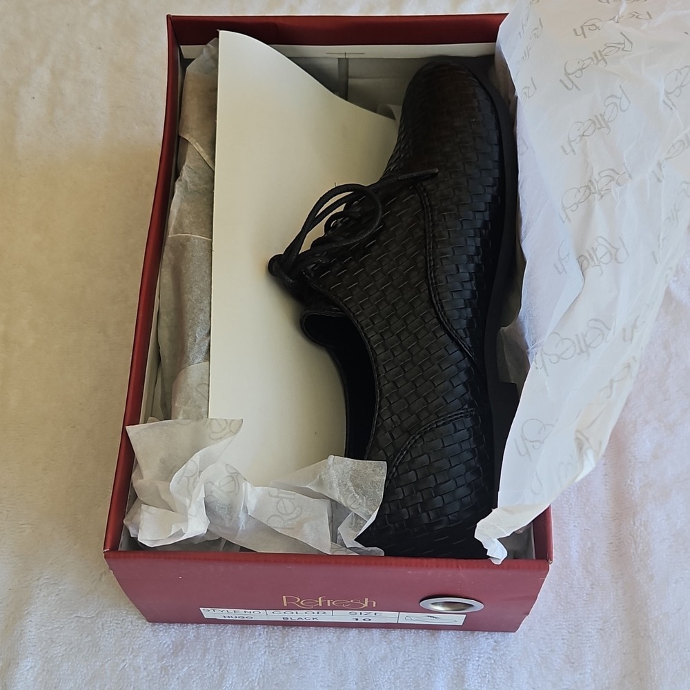 Refresh Hugo Black Woven Oxford Lace Up Men's Shoes US/AU Size 10‎